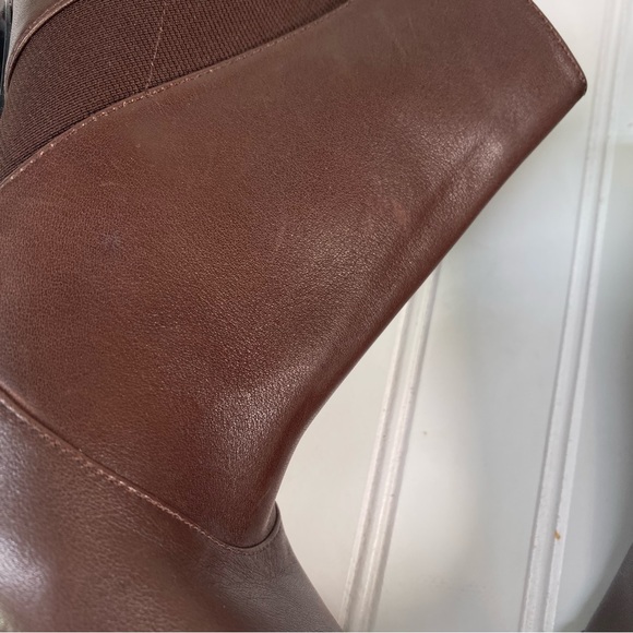 Via Spiga Tocarra brown leather platform ankle booties - Picture 14 of 14